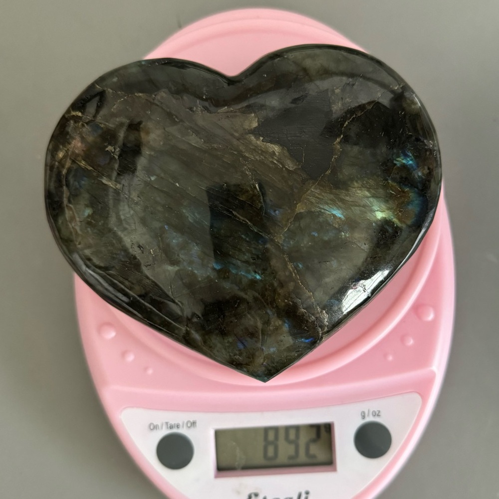 Large 2lb polished heart labradorite